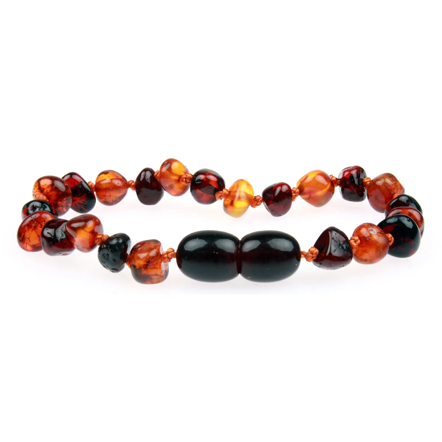 Baltic Amber Bracelet or Anklet - Polished Cognac + Cherry - Children's - Image 3
