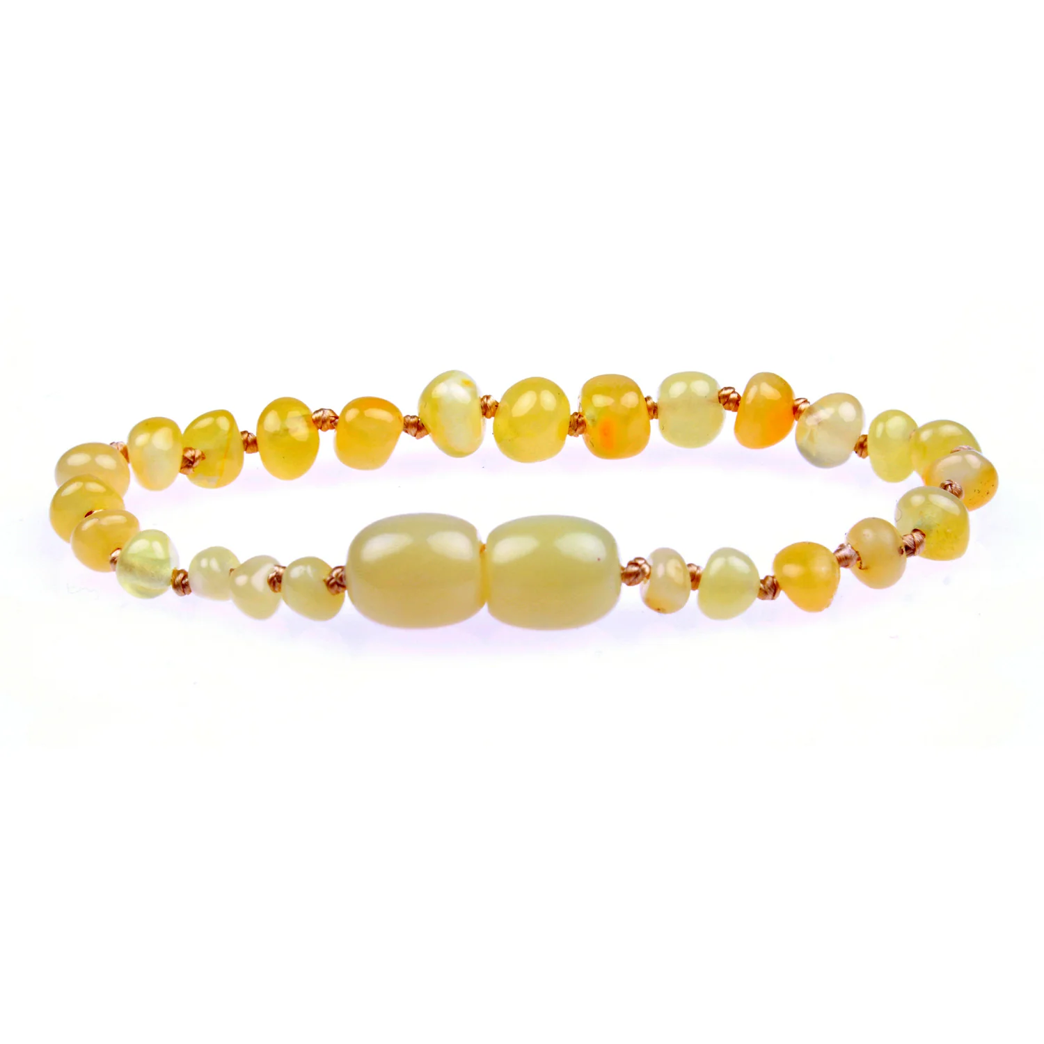 Baltic Amber Bracelet or Anklet - Polished Milk - Children's - Image 2