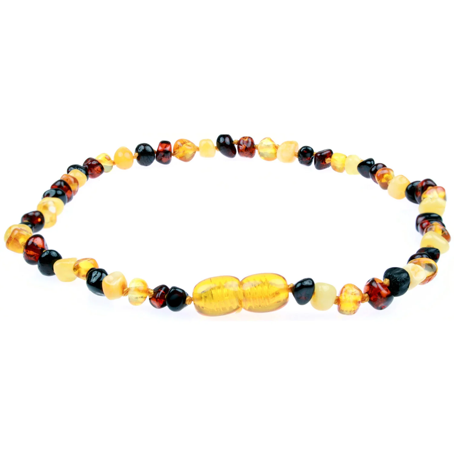 Baltic Amber Necklace - Polished Multicolor - Children's - Image 3