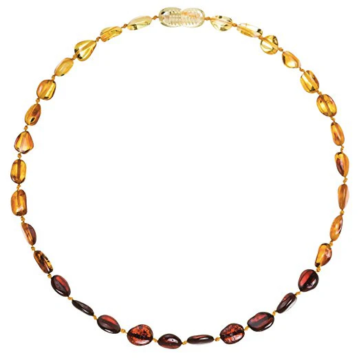 Baltic Amber Necklace - Rainbow Beans - Children's - Image 2