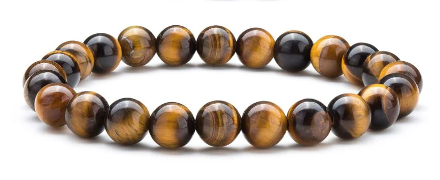 Natural Healing Stone Bracelets - Tiger Eye Precious Beaded Gemstone (7.5") - Image 3